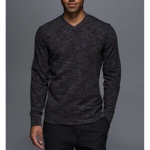 Men's Long Sleeve V-Neck Shirt - Black